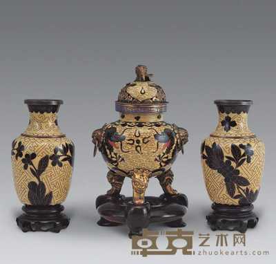 清中期 珐琅香薰（三件套） 高13cm